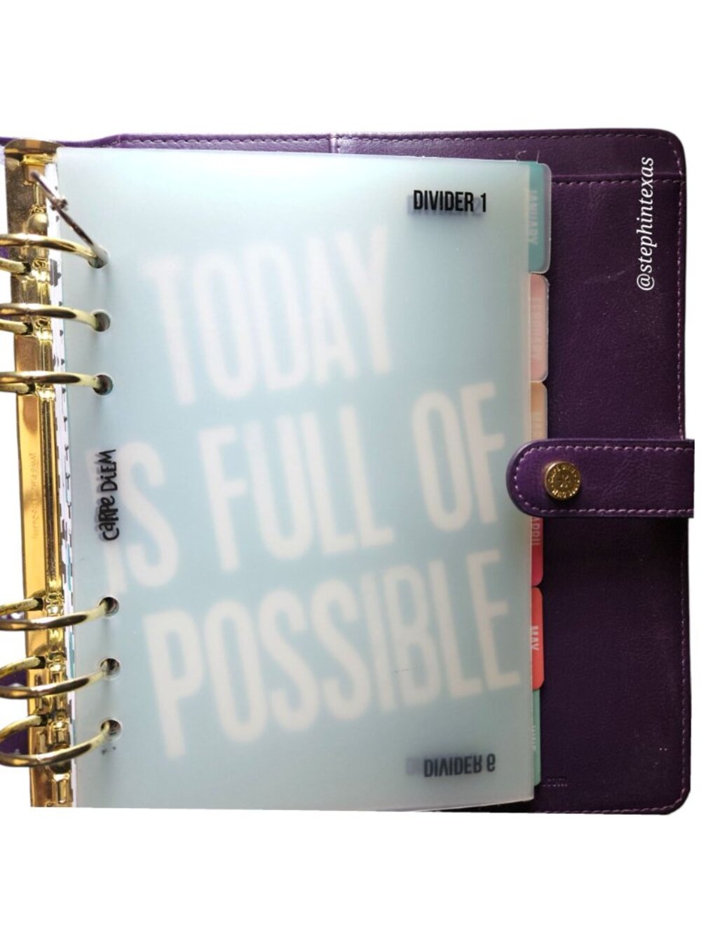 Simple Stories Carpe Diem A5 Planner 6 Rings w/Dividers & Inserts GRAPE - Picture 4 of 12